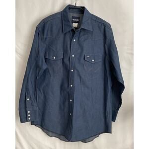 Men’s Wrangler Pearl Snap Jean Shirt XL